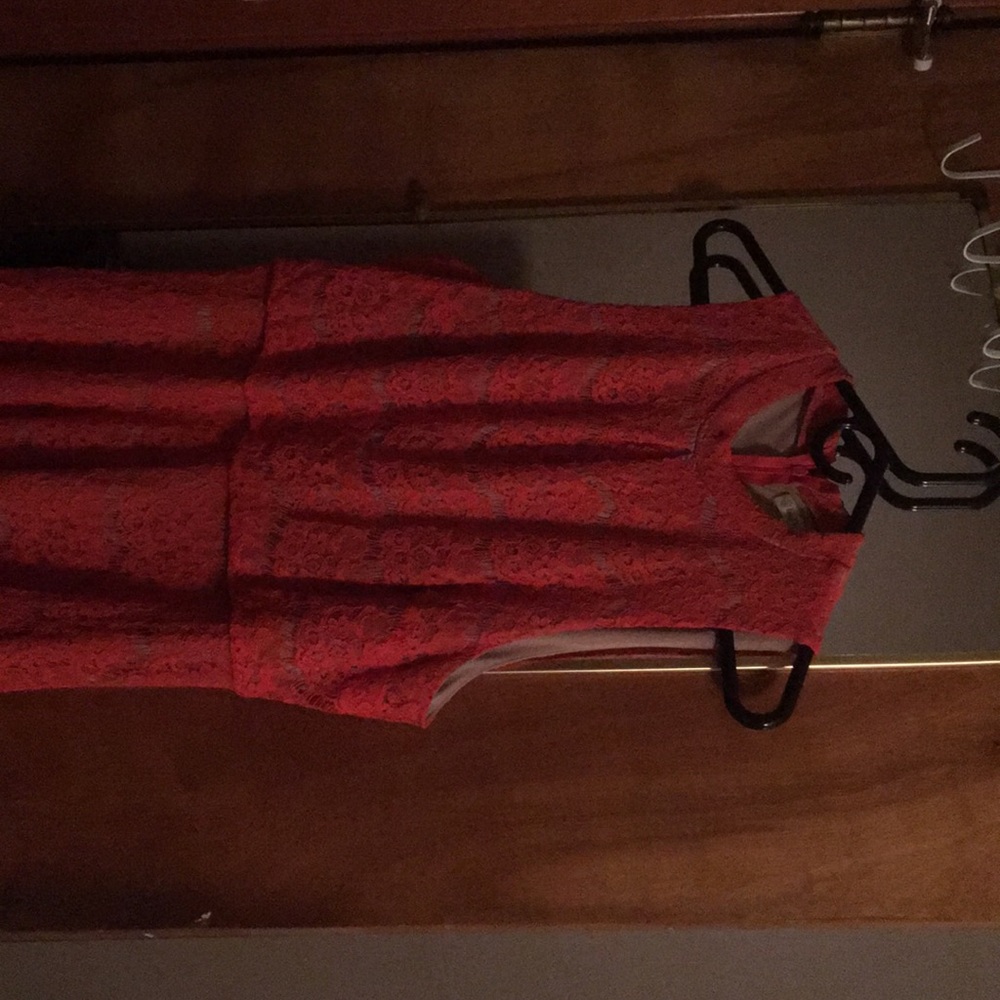 Orange flower lace dress
